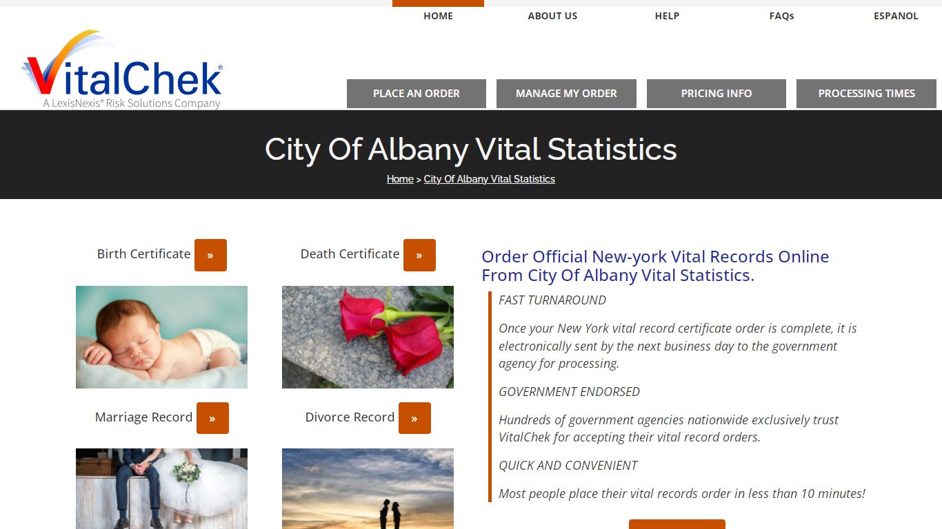 Albany (NY) Vital Records | Order Certificates - VitalChek