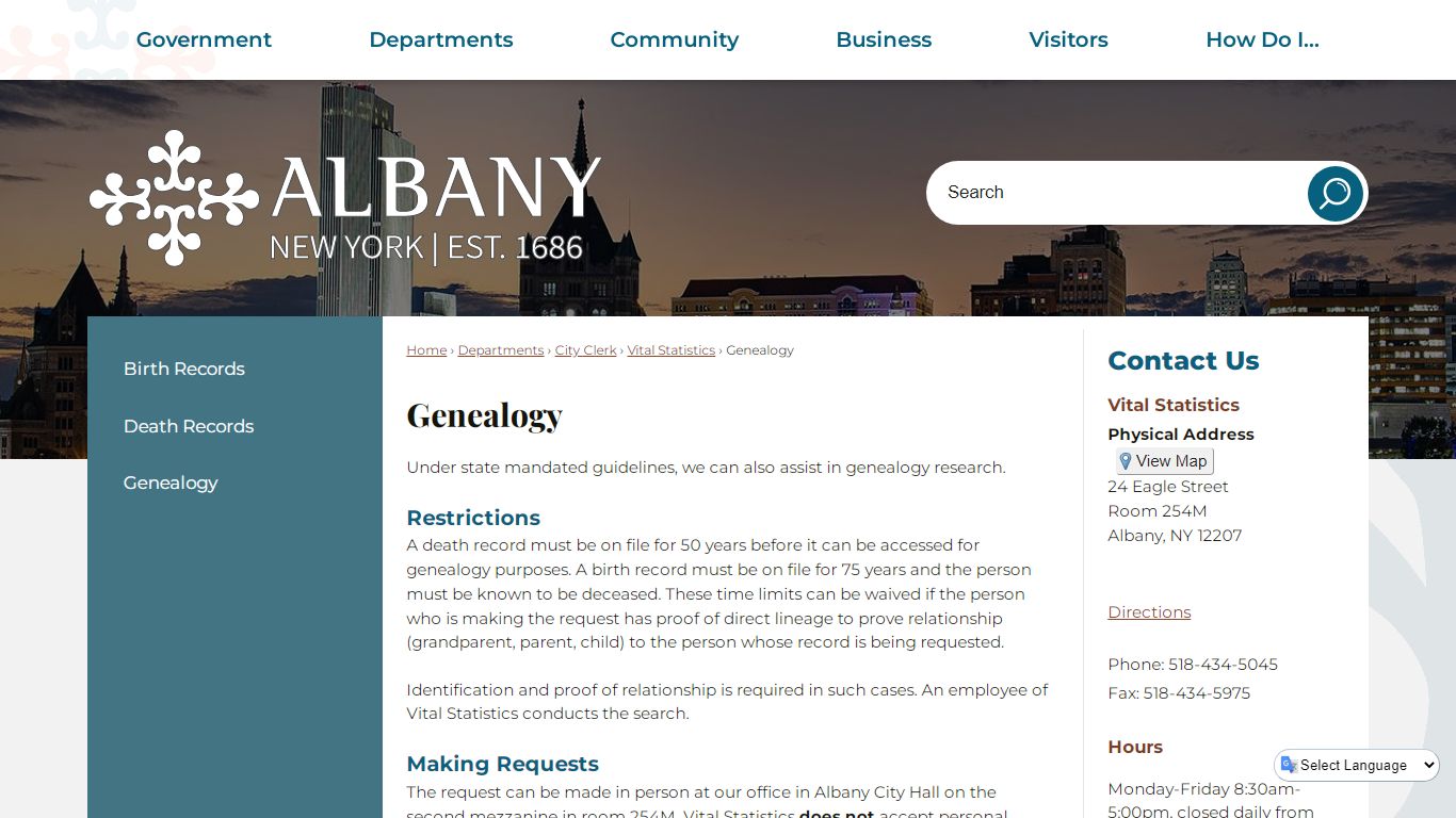 Genealogy | Albany, NY